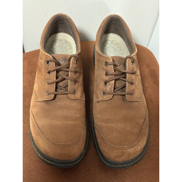 EASY SPIRIT WOMENS SIZE 8.5 M OXFORD SHOES BROWN SUEDE LACE UP COMFORT CASUAL - Picture 3 of 9